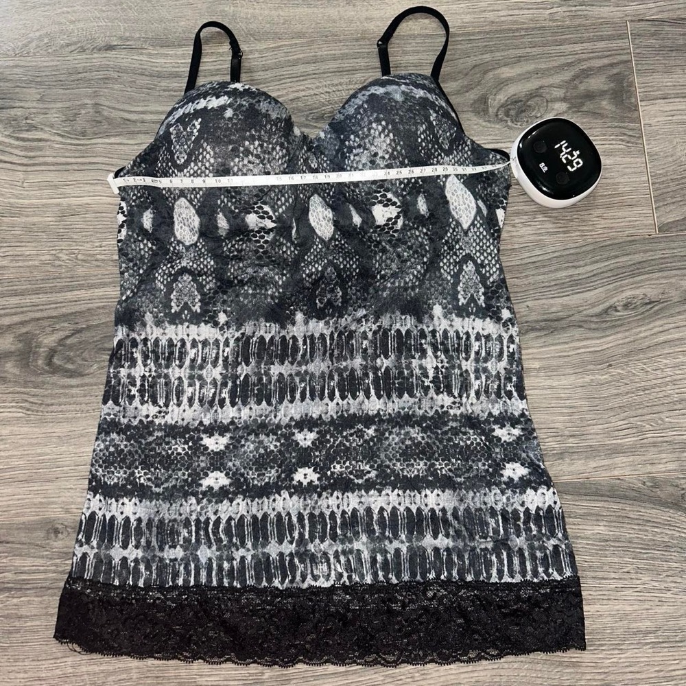Y2K 2000s Energie black & white snake print lace cami - Picture 4 of 4